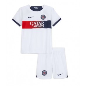 Paris Saint-Germain kläder Barn 2023-24 Bortatröja Kortärmad (+ korta byxor)